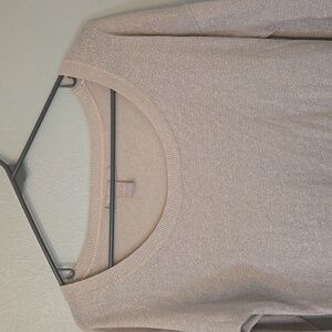Banana Republic | Champagne Glitter 3/4 Sleeve Sweater Size Small